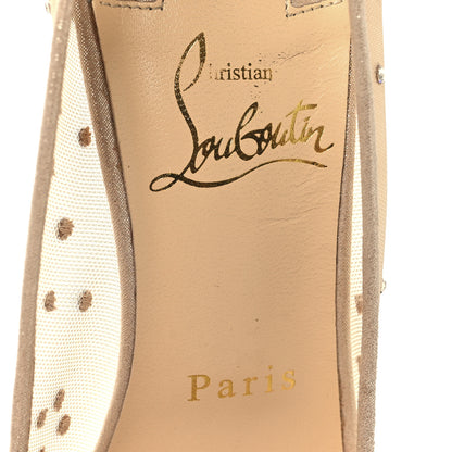 Christian Louboutin Suede Silk Crystal Strass Follies 100 Pumps 36 Light Silk 8 of 8