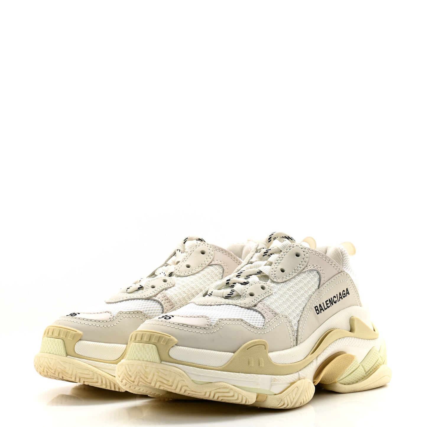 Fabric Mesh Womens Triple S Sneakers 36 White