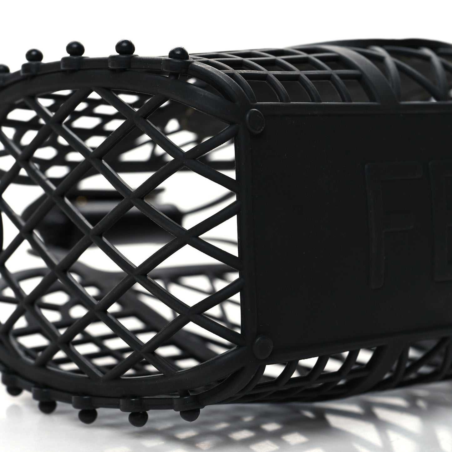 Recycled Plastic Vitello Liberty Matte Small Fendi Basket Black Miele Scuro