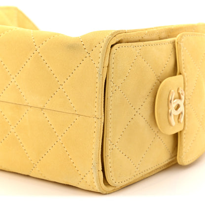Chanel Suede Quilted Mini Chanel 25 Handbag Yellow 10 of 11