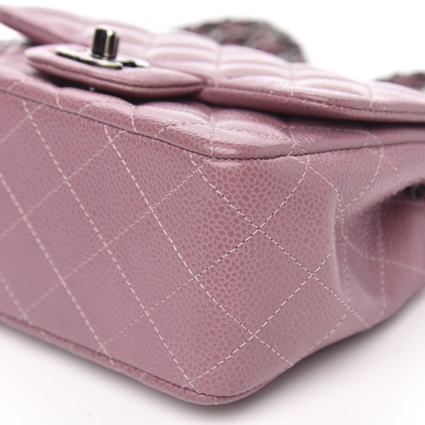 Caviar Quilted Mini Square Flap Pink