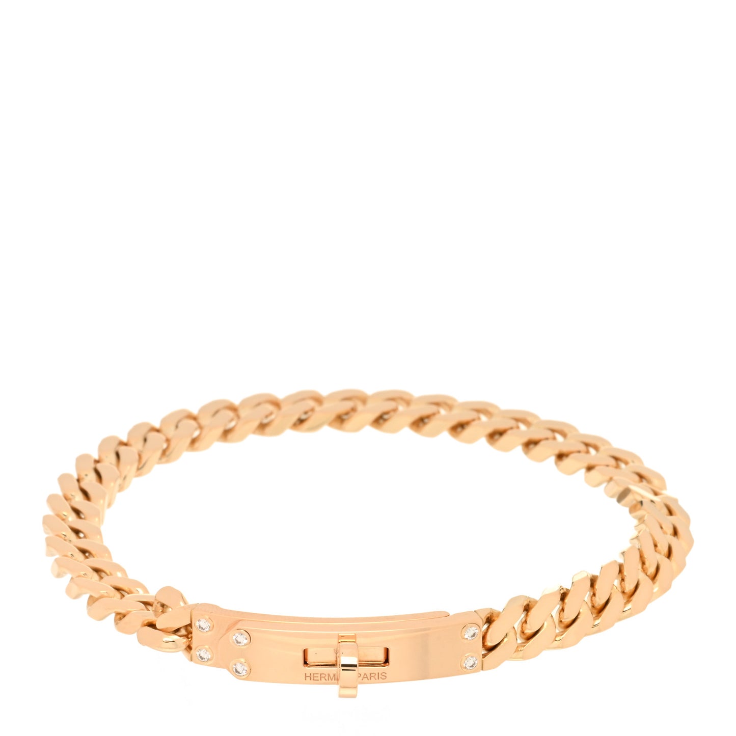 18K Rose Gold Diamond PM Kelly Chaine Bracelet XXL