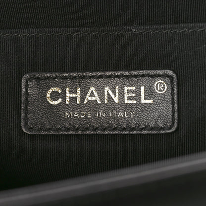 Chanel Fabric Chevron Braided Medium Boy Flap Black 6 of 11