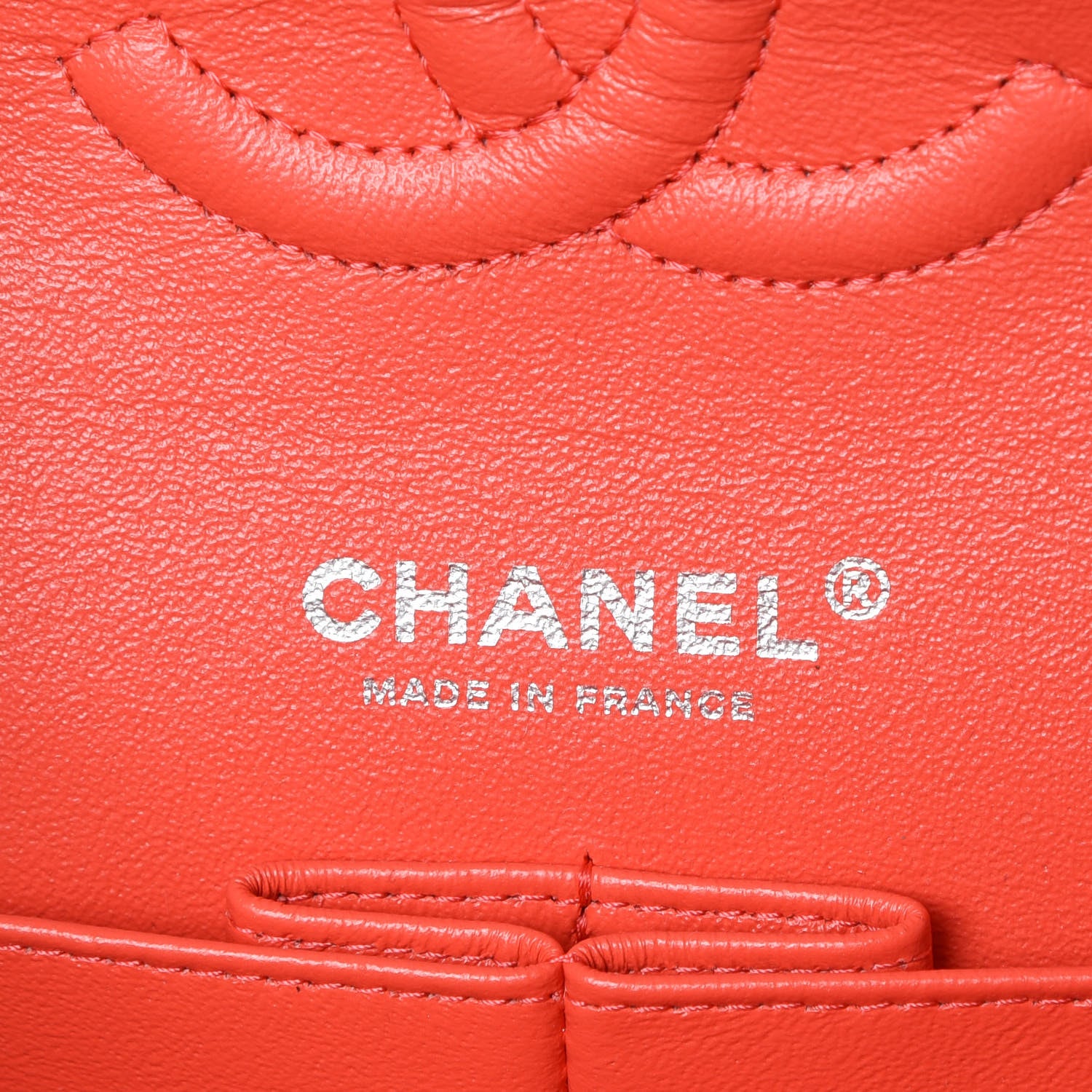 Chanel Velvet Quilted Medium Double Flap Coral 8 of 9