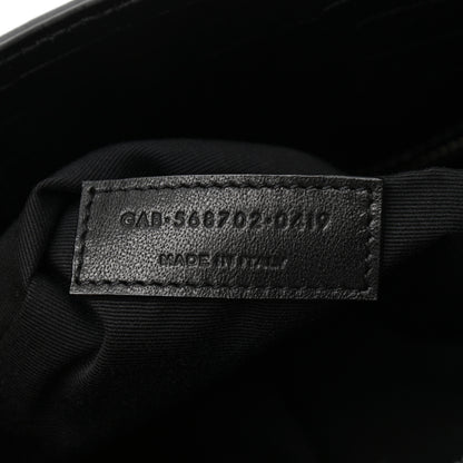 Saint Laurent Shiny Calfskin Crocodile Embossed Small Manhattan Shopper Tote Black 7 of 10
