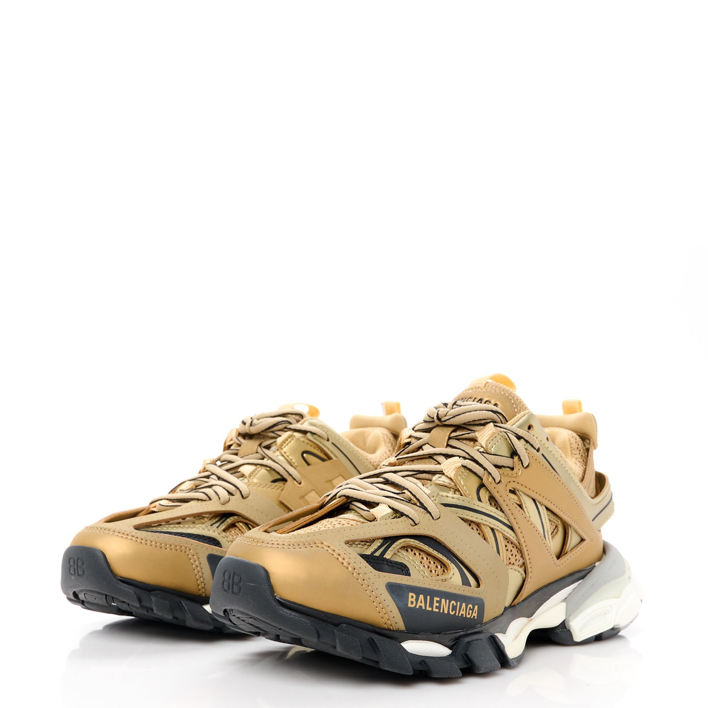 Metallic Mesh Washed Mens Track Sneakers 39 Gold