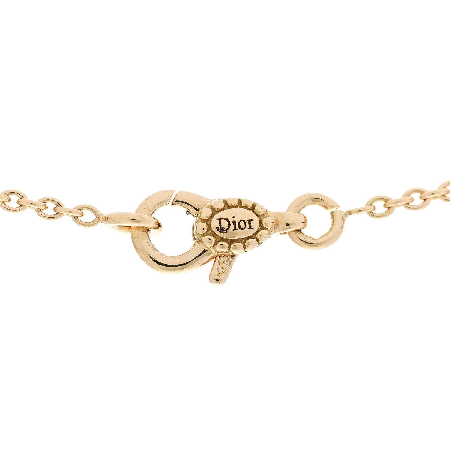 Christian Dior 18K Yellow Gold Diamond Mother of Pearl Rose Des Vents Necklace 3 of 5