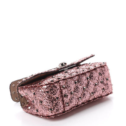 Valentino Garavani Glitter Mini Rockstud Spike Shoulder Bag Antique Pink 4 of 9