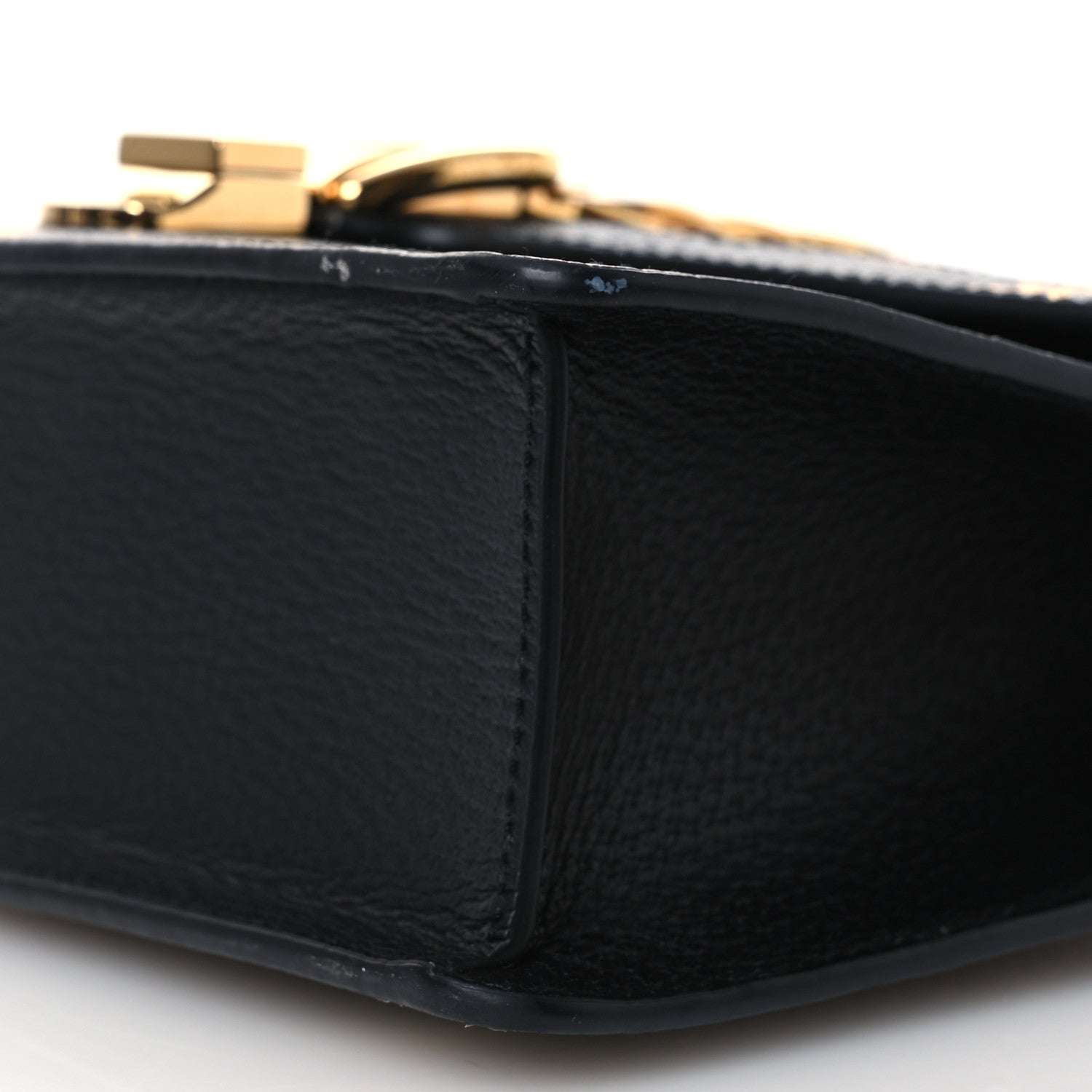 Gucci Textured Calfskin Bee Star Print Small Sylvie Shoulder Bag Black 10 of 11