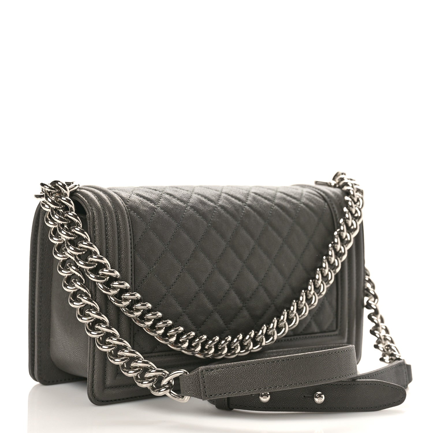Chanel Caviar Quilted Medium Boy Flap Grey 3 of 9