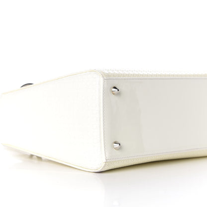 Christian Dior Patent Micro-Cannage Medium Lady Dior White 7 of 13