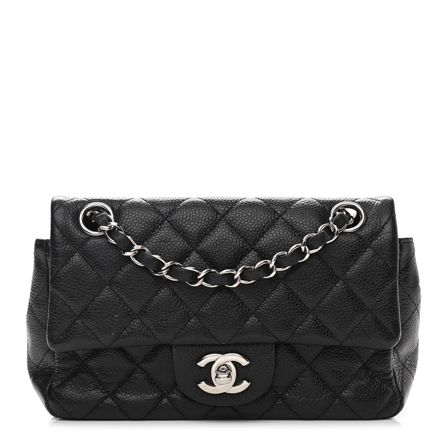 Caviar Quilted Mini Rectangular Flap Black