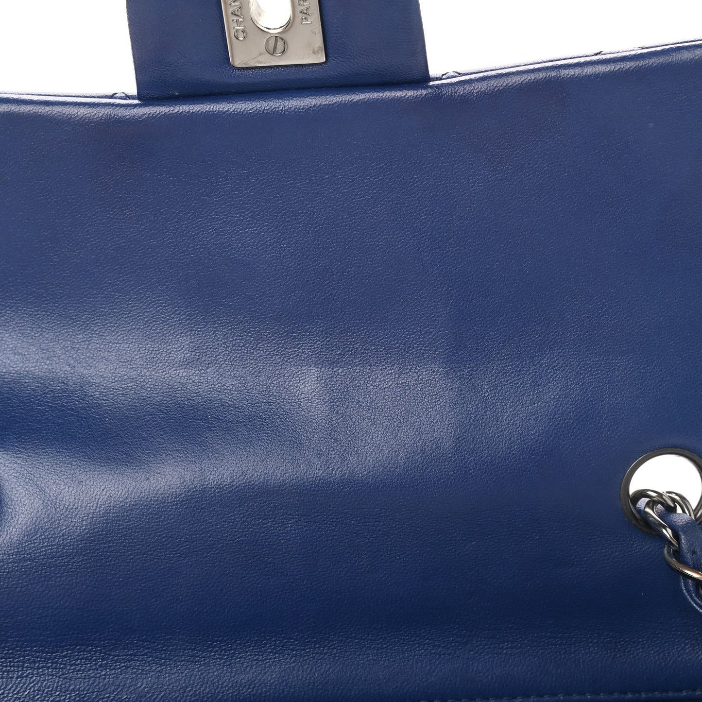 Lambskin Quilted Mini Rectangular Flap Dark Blue