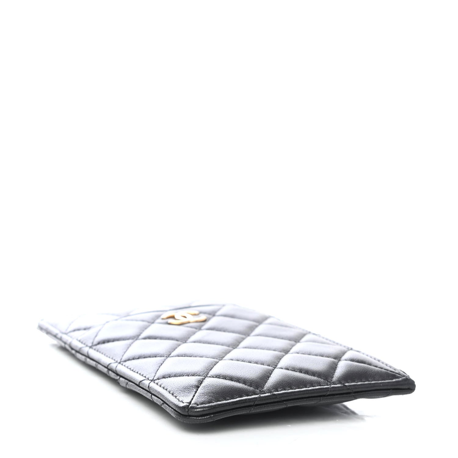Chanel Lambskin Quilted Egyptian Amulet Classic Flat Wallet Pouch Black 3 of 4