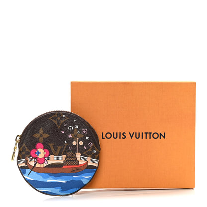 Louis Vuitton Monogram 2019 Christmas Animation Round Coin Purse Blue 8 of 8