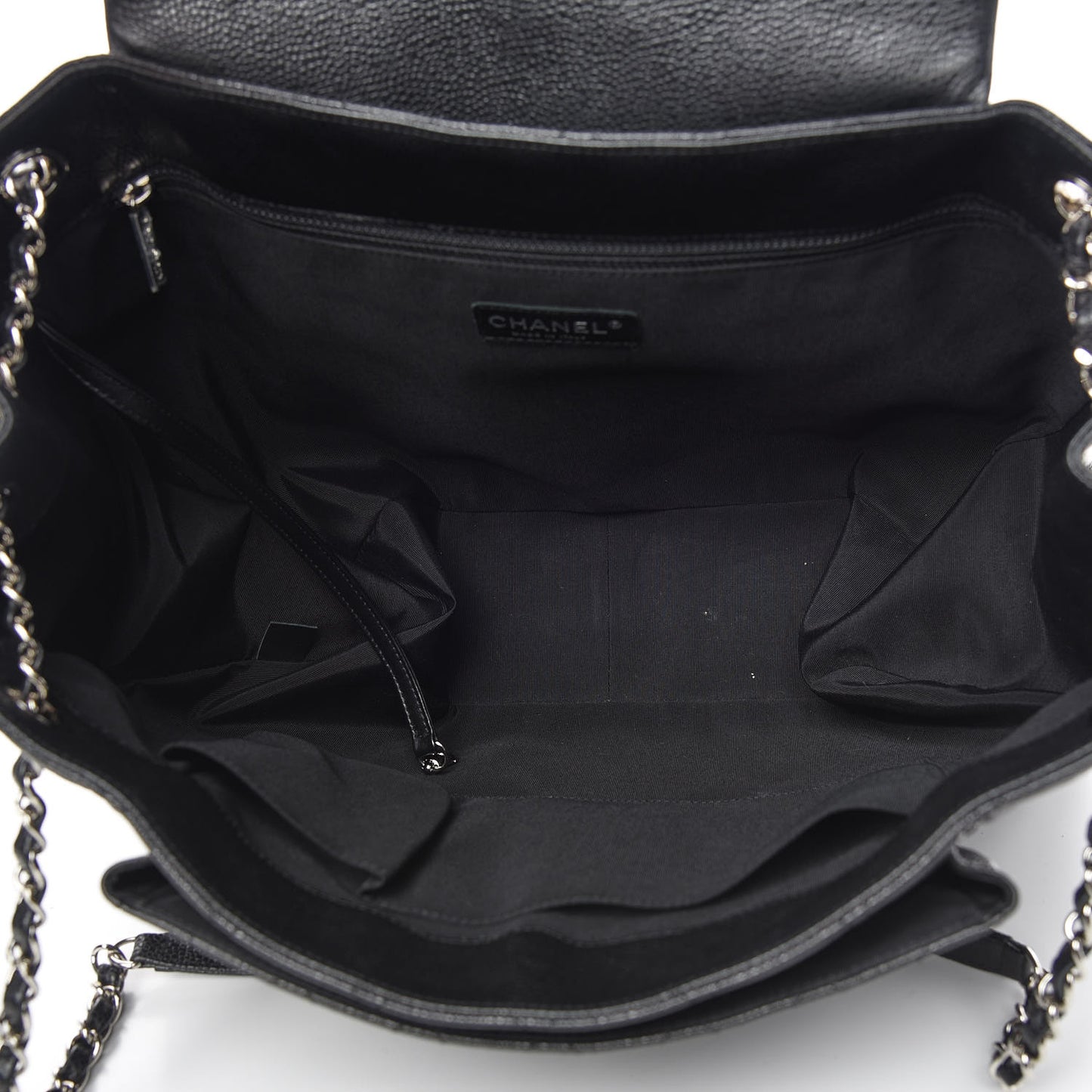 Caviar Quilted Large Shopping Tote Black