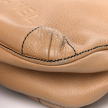 Chanel Grained Calfskin Tassel Hobo Beige 6 of 13