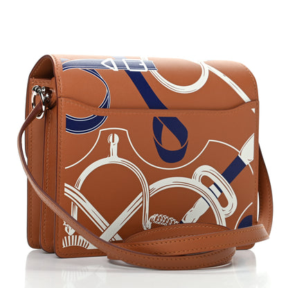 Hermes Swift Printed Eperon d'Or Mini Sac Roulis Gold White Bleu Encre 2 of 10