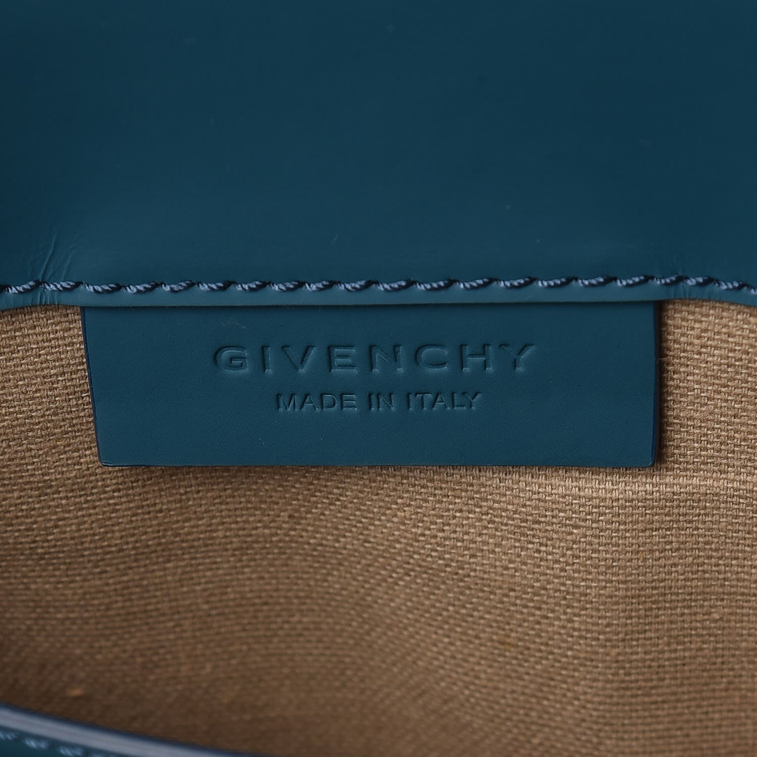 Givenchy Rubber Effect Calfskin Patent Medium Antigona Envelope Clutch Petrol Blue 6 of 7