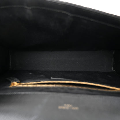Saint Laurent Grain De Poudre Textured Mixed Matelasse Large Triquilt Monogram Satchel Black 5 of 11