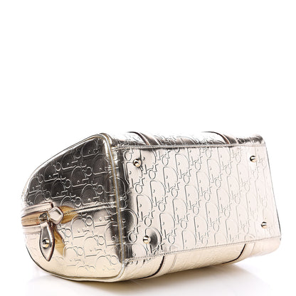 Christian Dior Metallic Patent Monogram Bowler Gold 3 of 10