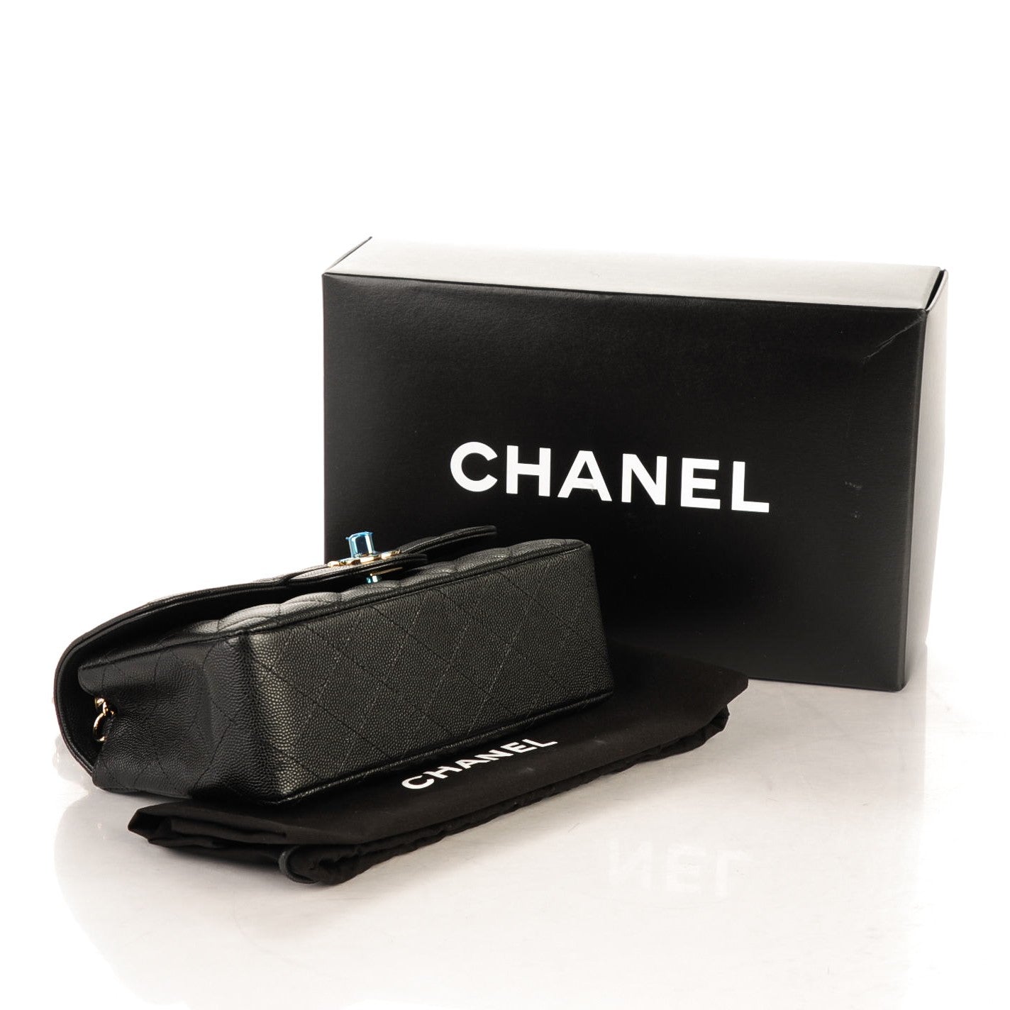 Caviar Quilted Mini Rectangular Flap Black