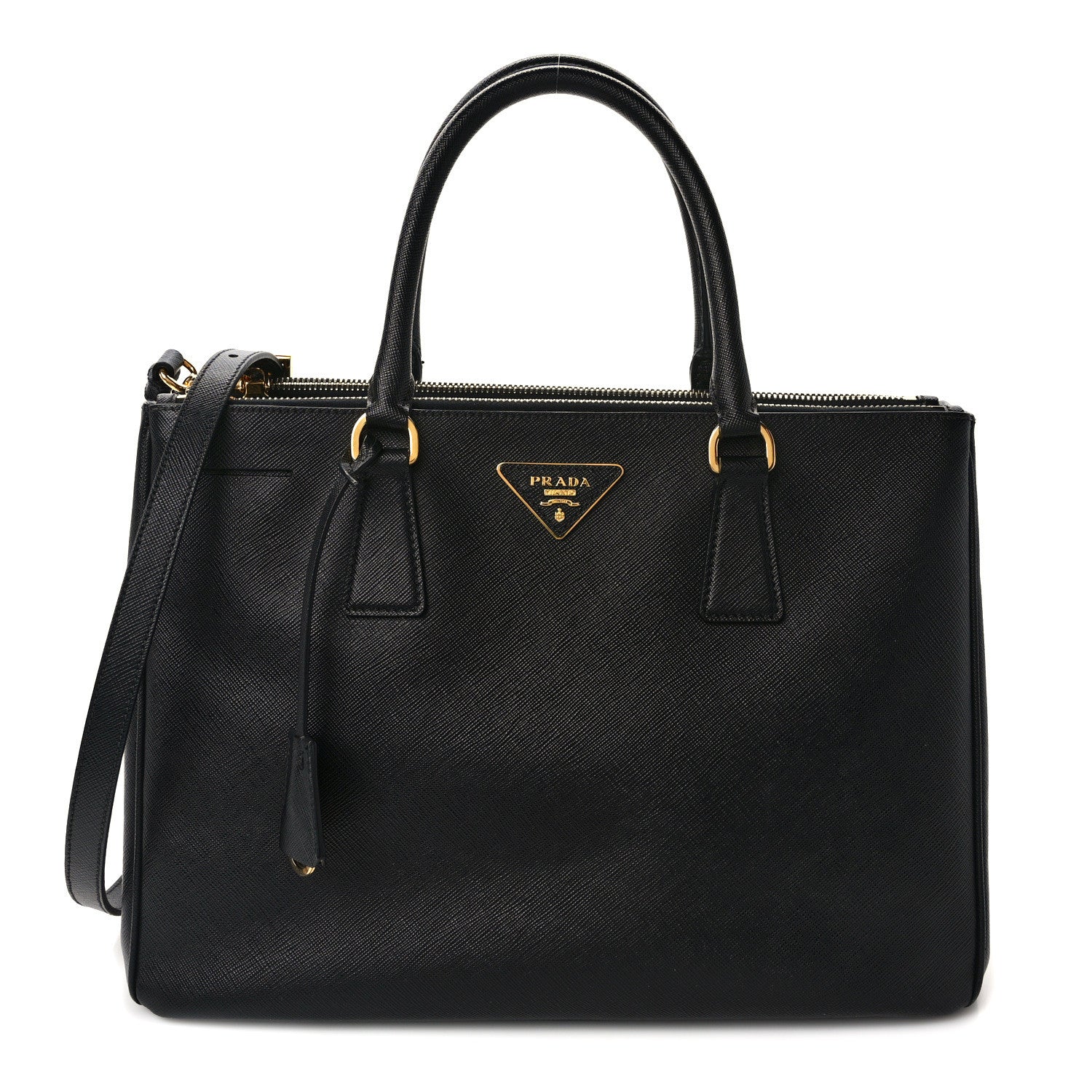 Prada Saffiano Medium Galleria Double Zip Tote Black 1 of 12