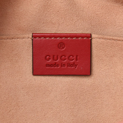 Gucci Calfskin Matelasse Small GG Marmont Chain Shoulder Bag Hibiscus Red 7 of 13