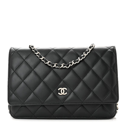 Chanel Lambskin Quilted Wallet On Chain WOC Black 1 of 11