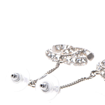 Chanel Baguette Crystal CC Dangle Earrings Silver 4 of 5