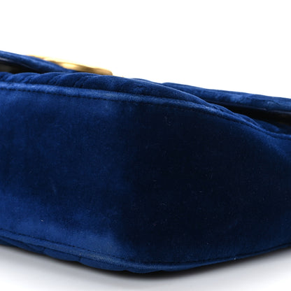 Gucci Velvet Matelasse Small GG Marmont Shoulder Bag Cobalt Blue 9 of 9