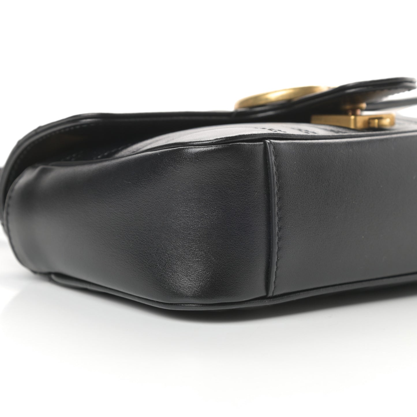 Calfskin Matelasse Mini GG Marmont Shoulder Bag Black