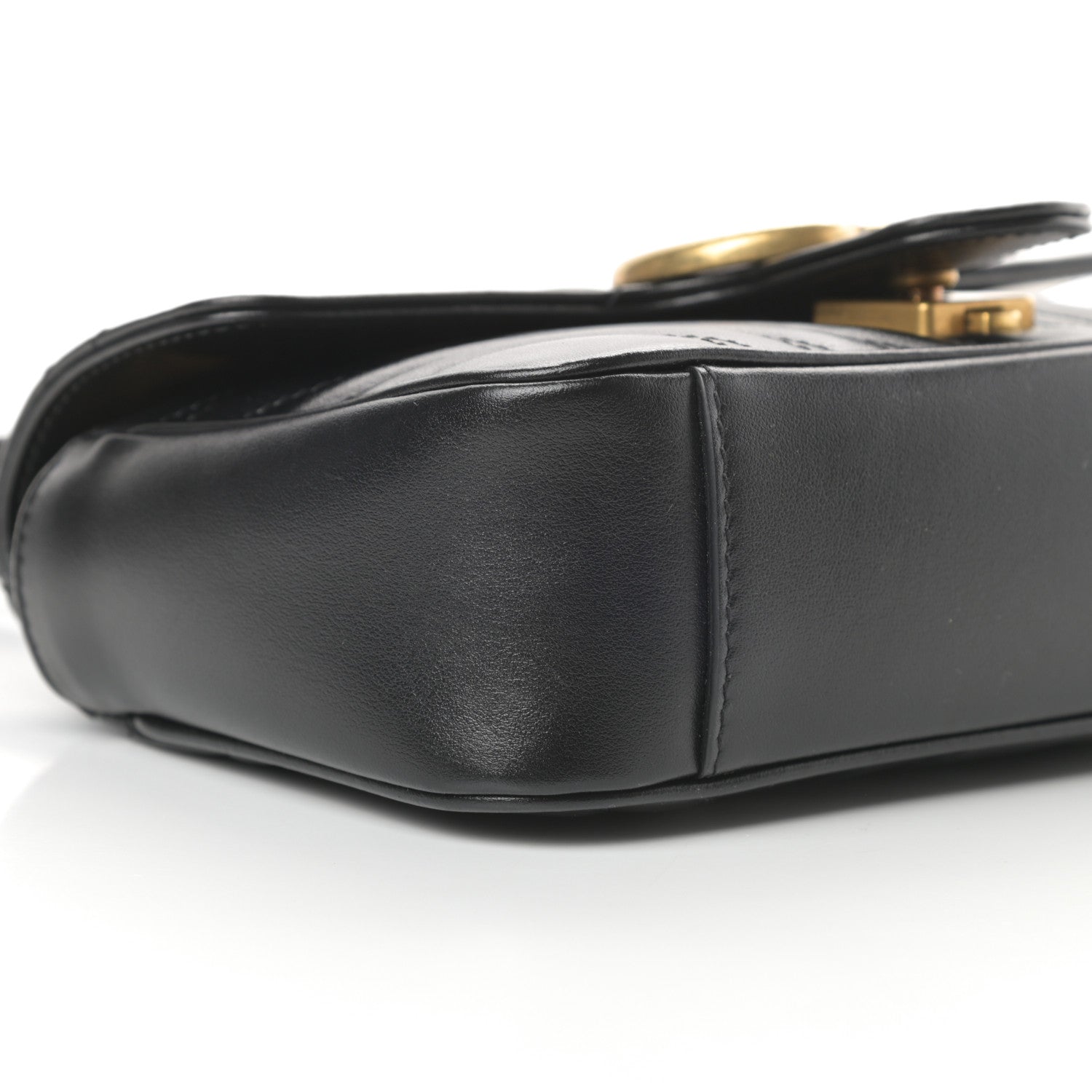 Gucci Calfskin Matelasse Mini GG Marmont Shoulder Bag Black 9 of 11