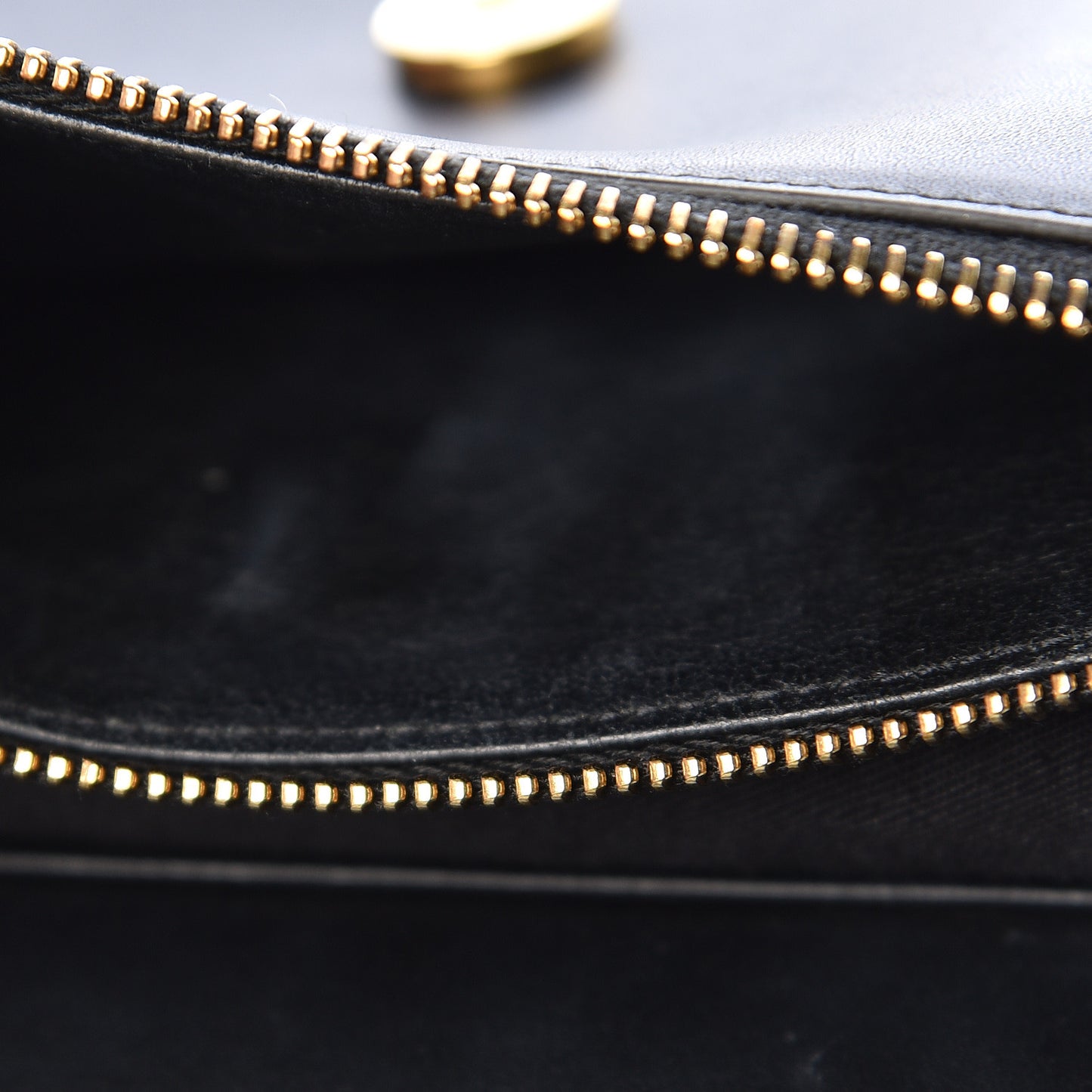 Smooth Calfskin Classic Monogram Kate Tassel Chain Wallet Black