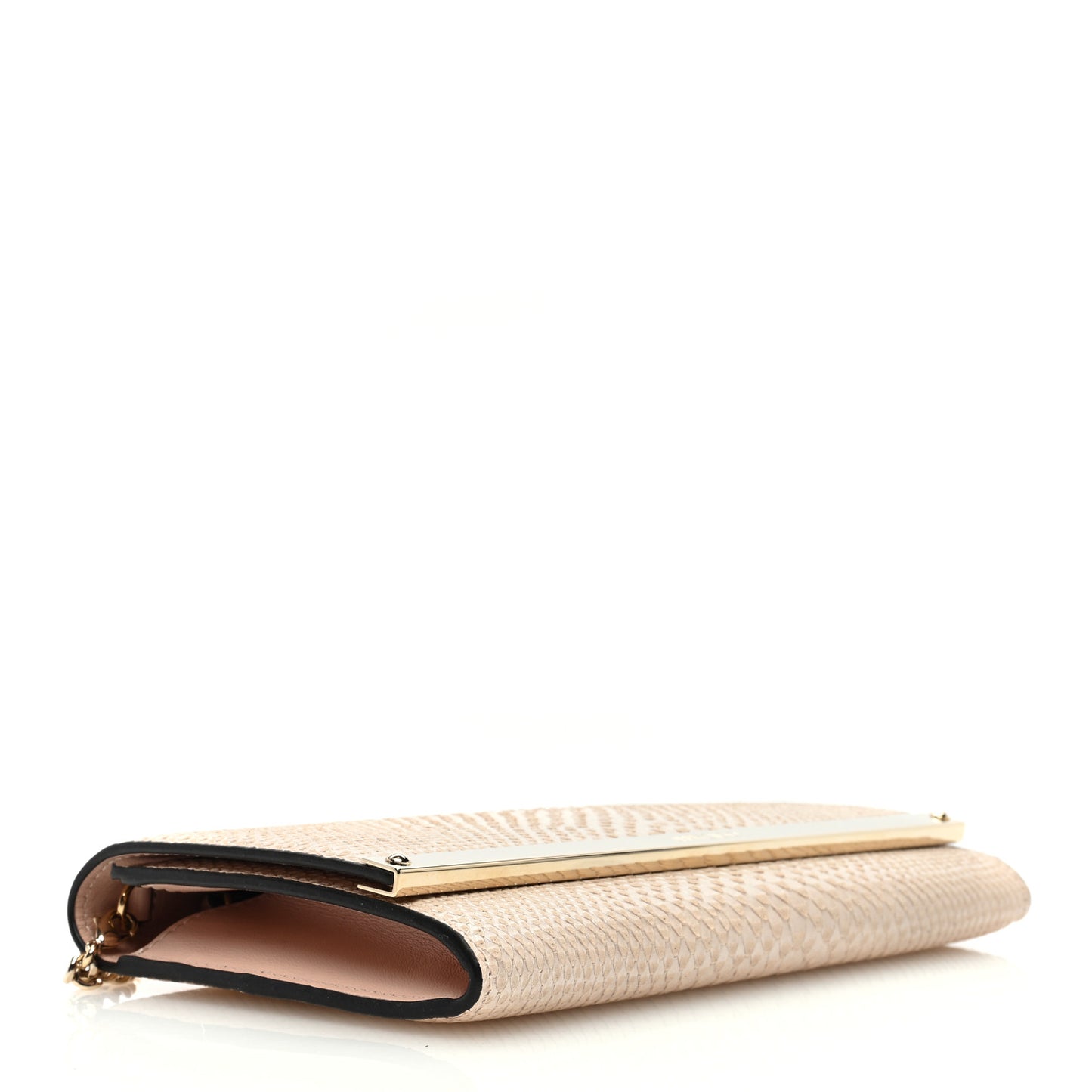 Embossed Snakeskin Milla Wallet on Chain Nude