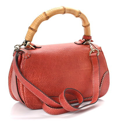 Gucci Calfskin Medium New Bamboo Top Handle Bag Red 3 of 9