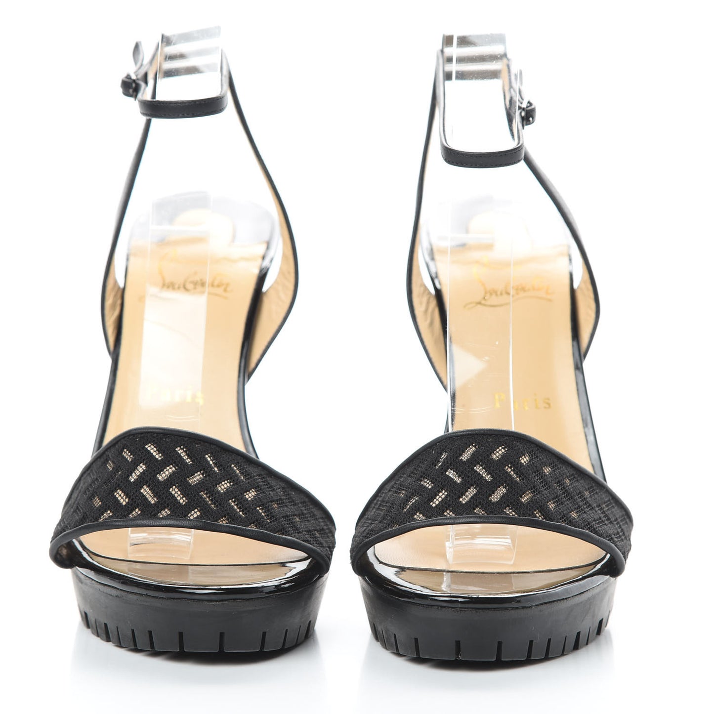 Chevron Mesh Patent Volumetric 120 Sandals 40 Black