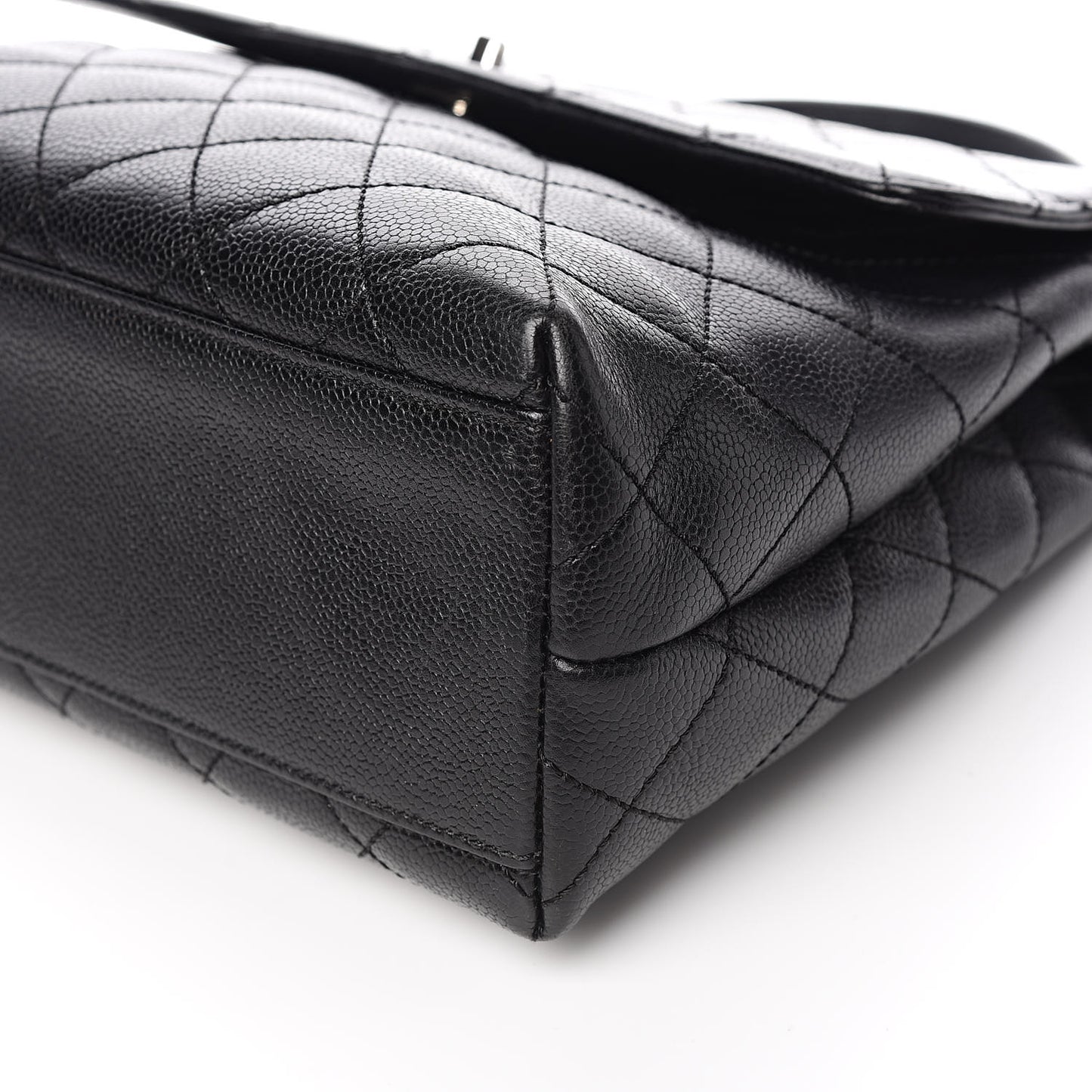 Caviar Quilted Jumbo Kelly Flap Black