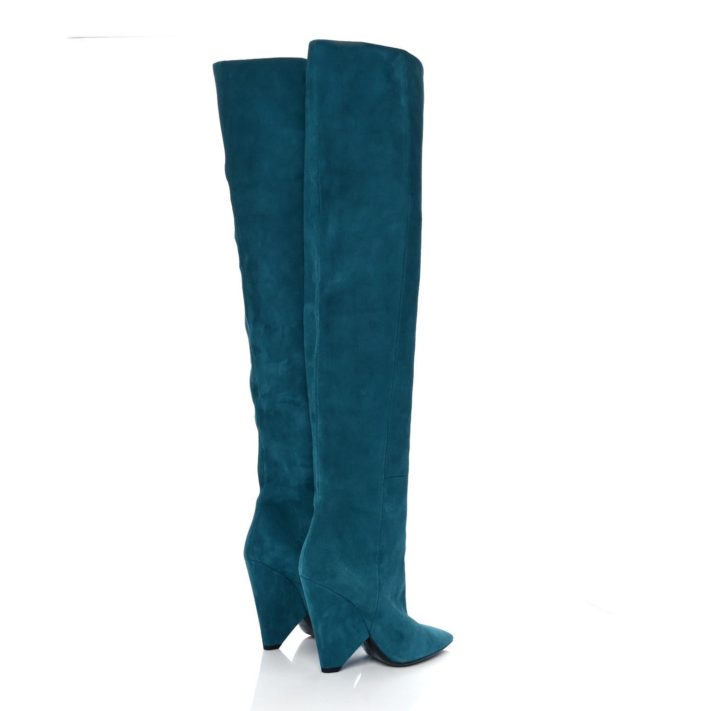 Suede Niki 105 Thigh High Boots 36.5 Petrol Blue