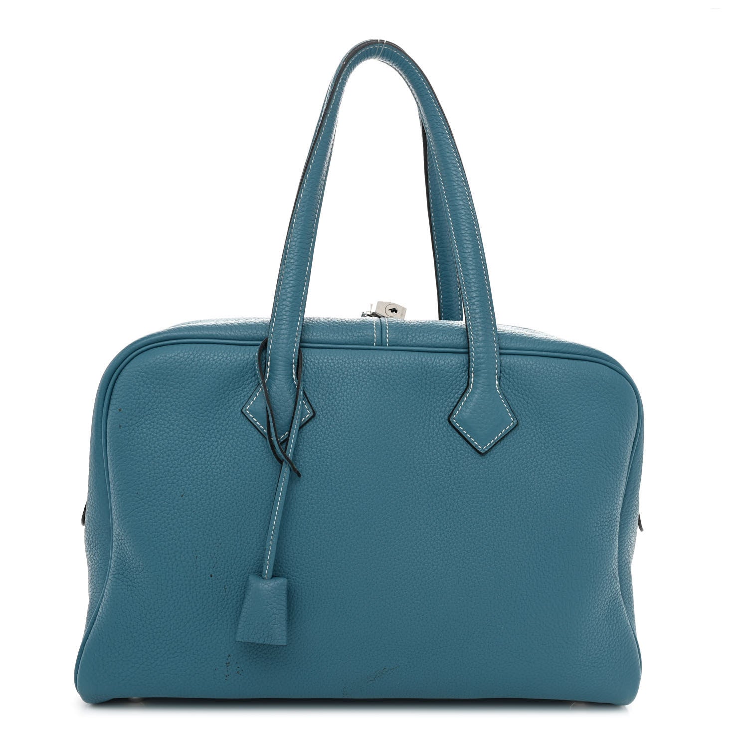 Hermes Taurillon Clemence Victoria II 35 Blue Jean 1 of 11