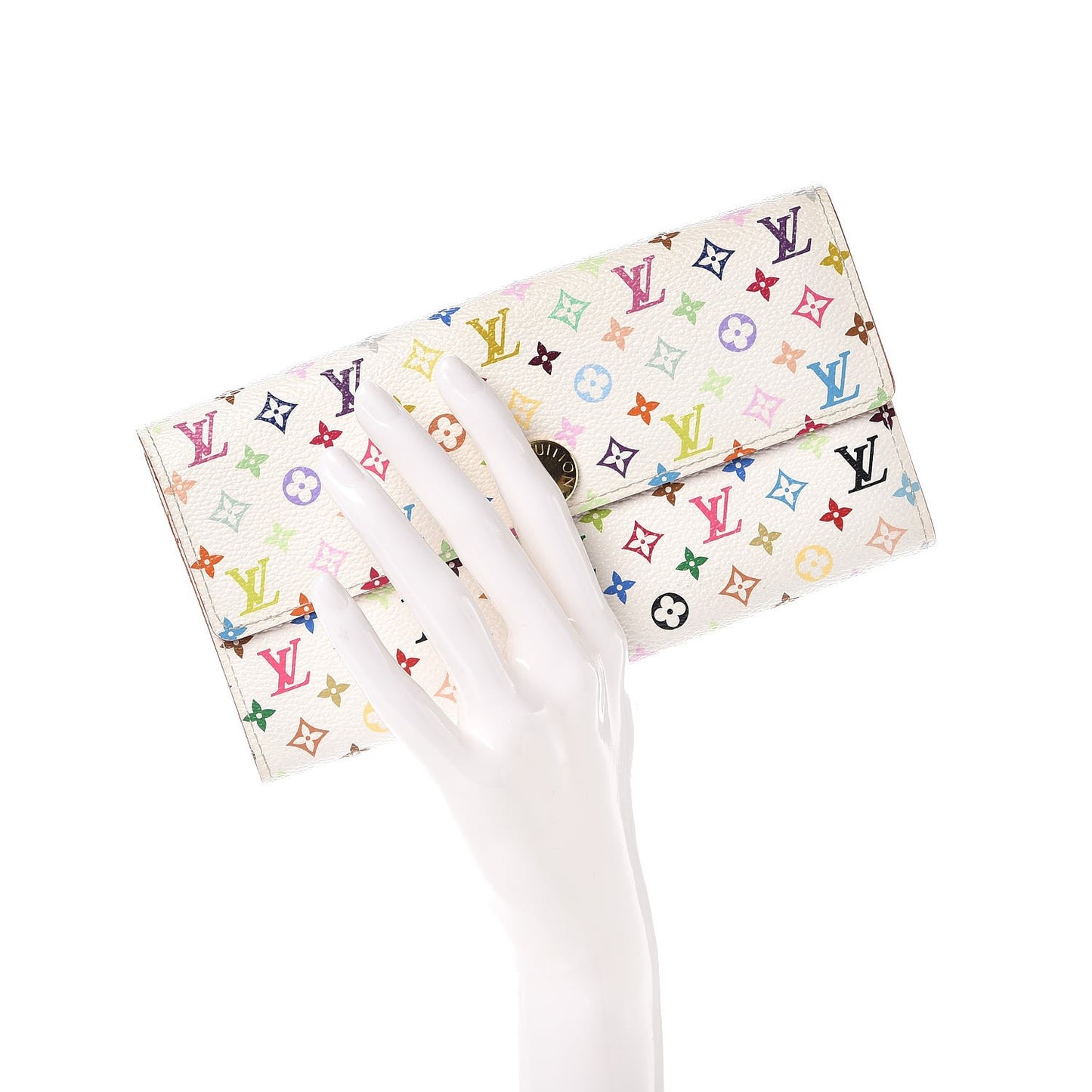 Monogram Multicolor Sarah Wallet White
