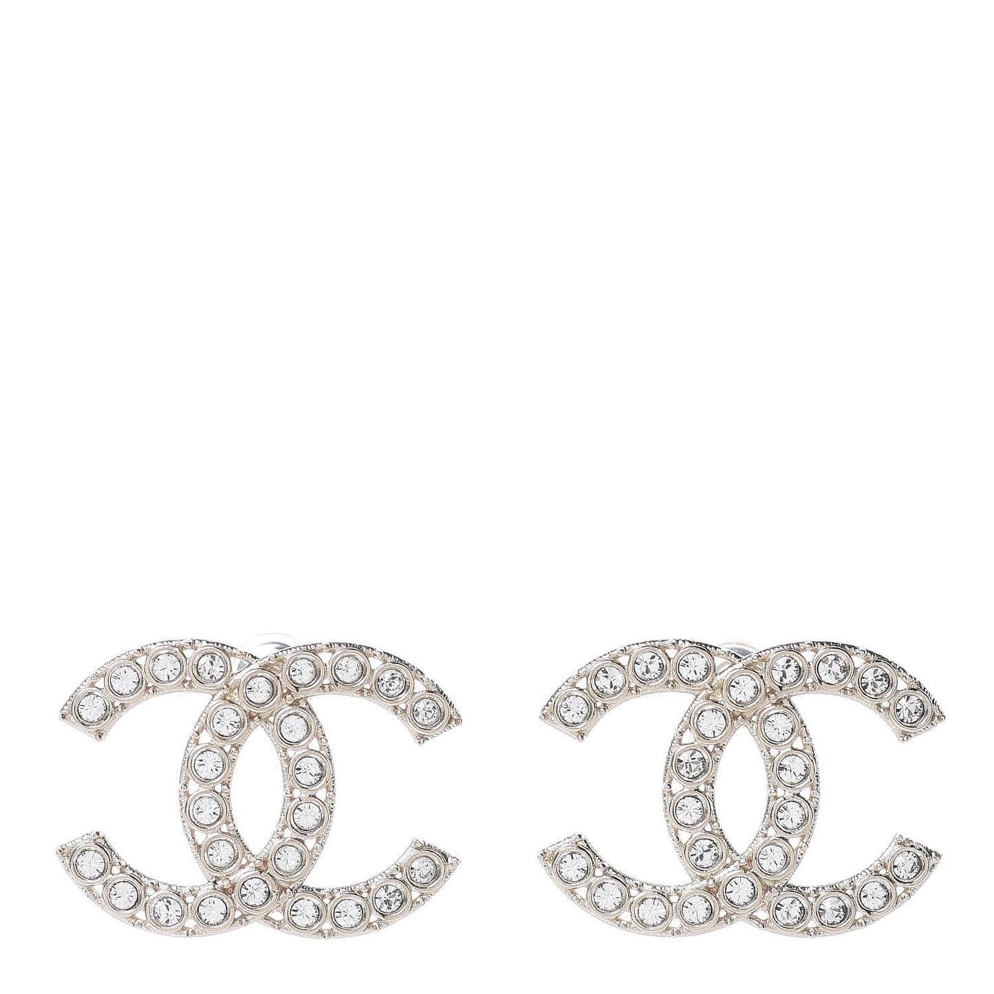 Crystal CC Large Stud Earrings Gold