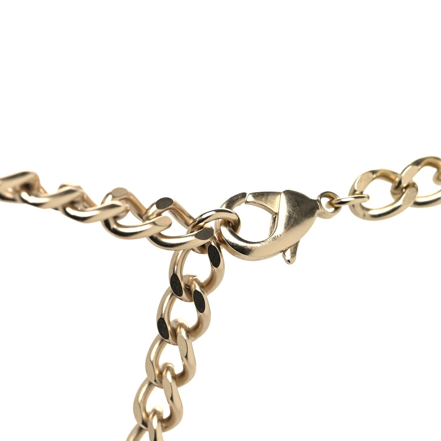 Chanel Pearl Lambskin Chain CC Multi Strand Necklace Gold Black 4 of 5