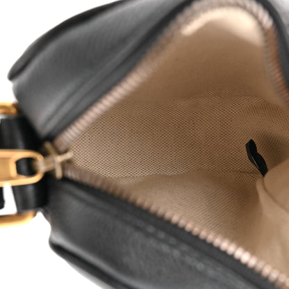 Gucci Grained Calfskin Mini Logo Messenger Bag Black 5 of 10