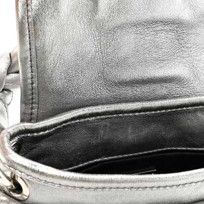 Miu Miu Metallic Nappa Matelasse Top Handle Tote Silver 9 of 12