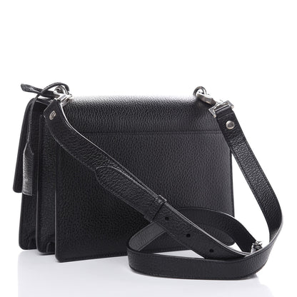 Saint Laurent Grained Calfskin Medium Monogram Sunset Satchel Black 3 of 10