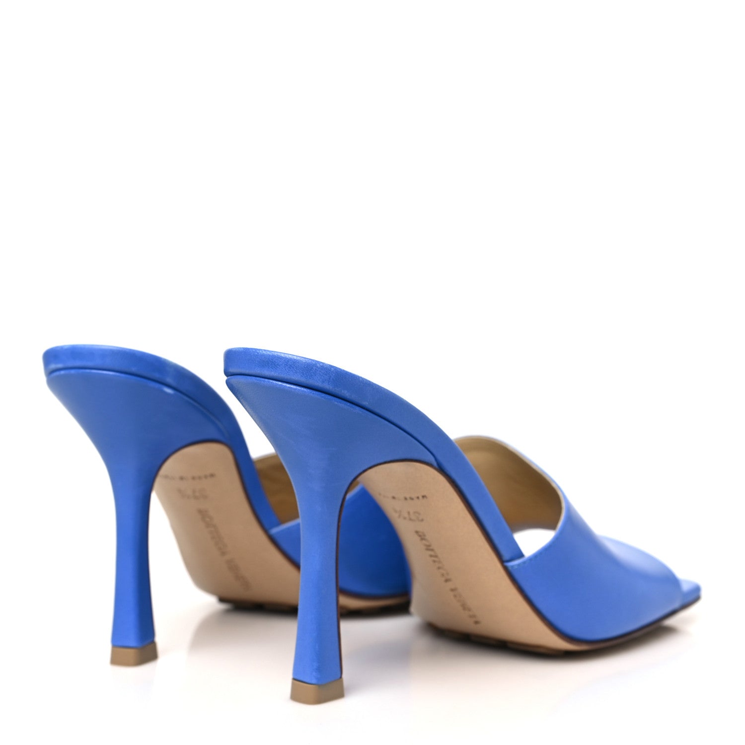 Bottega Veneta Lambskin Stretch Mule Sandals 37.5 Aquarium 4 of 8