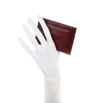 Chanel Caviar Timeless CC Card Holder Burgundy 2 of 8