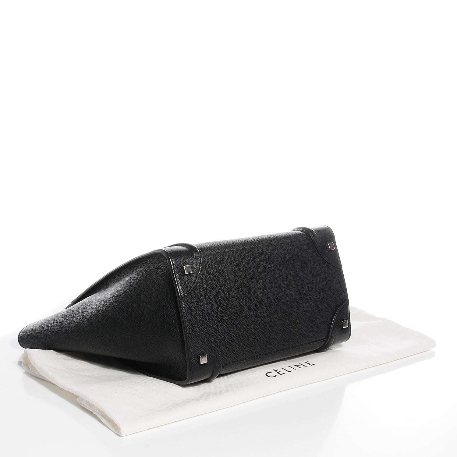 Celine Drummed Calfskin Mini Luggage Black 4 of 8