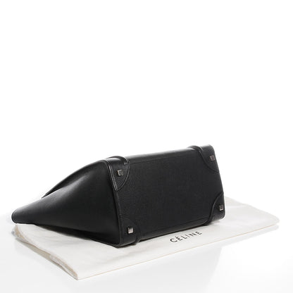 Celine Drummed Calfskin Mini Luggage Black 4 of 8